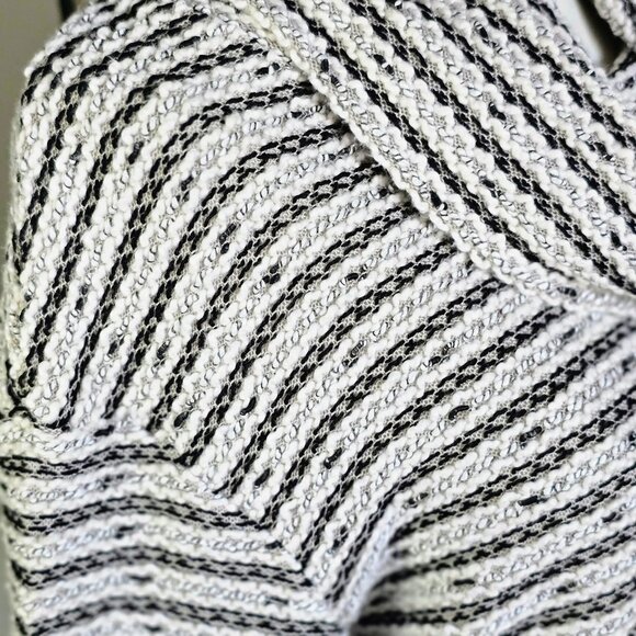 Merona Black & White Textured Cowl Neck Turtleneck Sweater with Metallic Threads - Picture 7 of 8